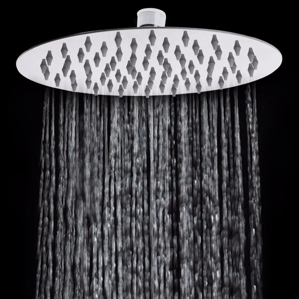 

Stainless Steel Round Showerhead Ultra-thin Rainfall Shower Head Chrome Finish