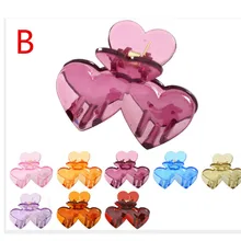 1 шт. пластик мода Двойное Сердце коготь зажим зажимы головные уборы для женщин аксессуары для волос душ шпильки красота