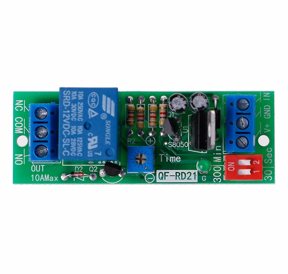 

DC12V Adjustable Signal Trigger Timer Relay High Level Time Delay Turn Off Relay