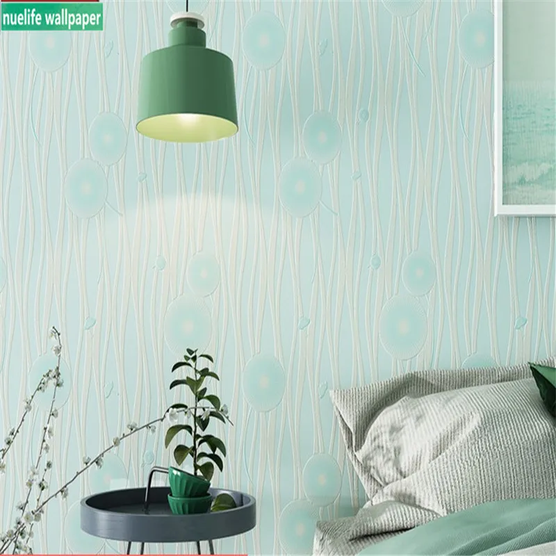 

Blue 3D striped dandelion pattern non-woven wallpaper living room bedroom kids room wedding room TV background wall paper