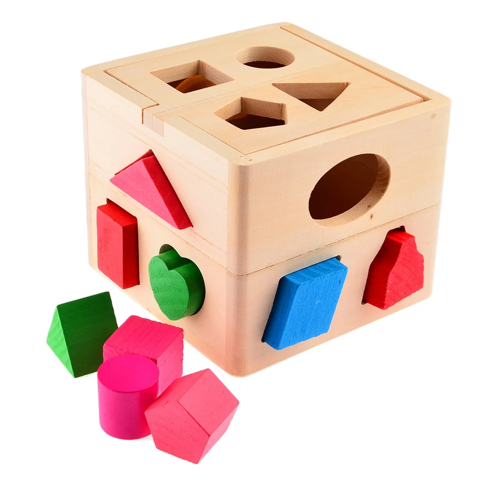 

13 Holes Intelligence Box for Shape Sorter Cognitive and Matching Wooden Building Blocks Baby Kids Children Eductional Toys