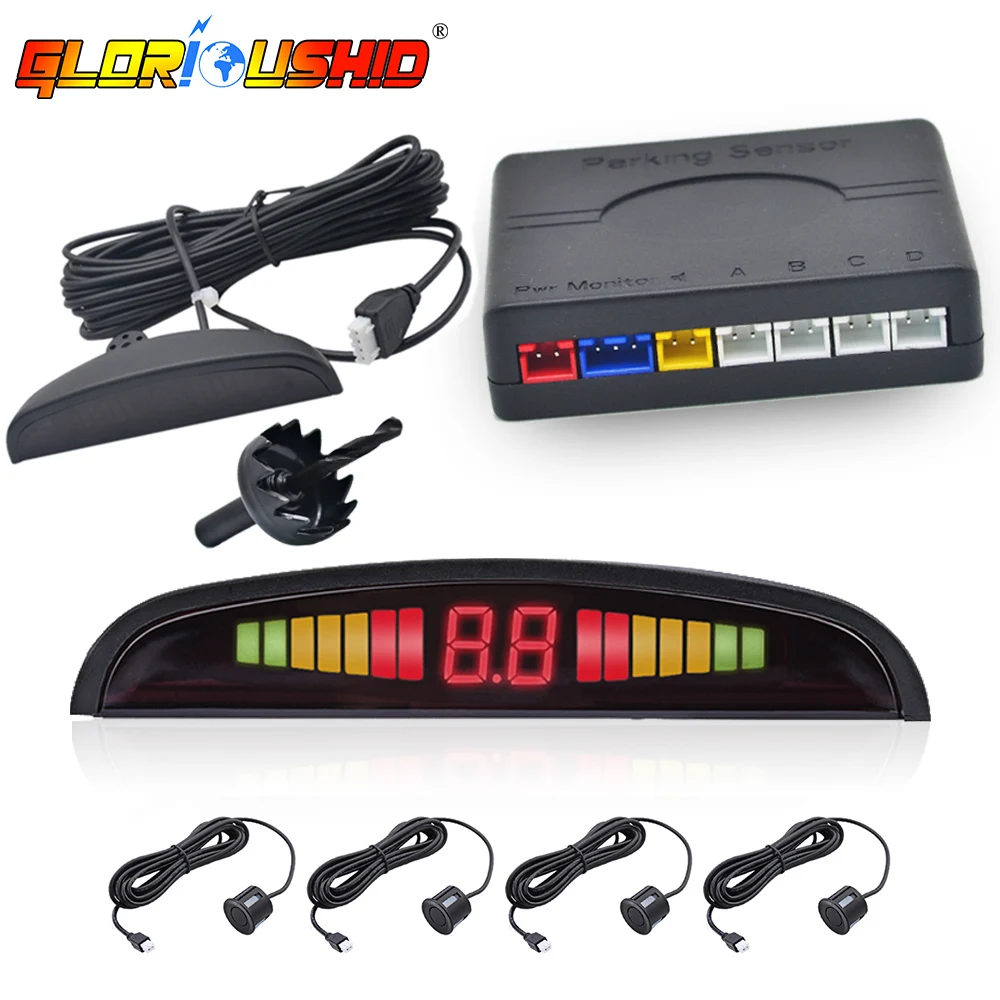 

Car Parking Sensor Kit With 4 Sensors Auto Parktronic Car Monitor Detector Parking System Radar Reverse Backlight Display