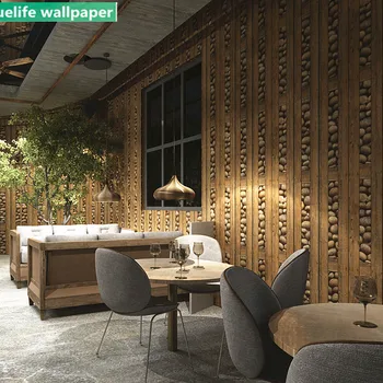 

Chinese style stone stripe pattern wallpaper tea room living room study bedroom hotel TV background wall paper