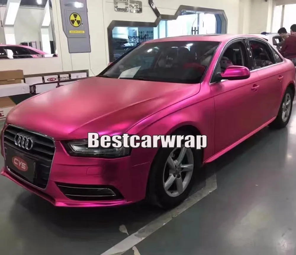 PROTWRAPS Rose red Satin Chrom Car Wrap Vinyl with air bubble Free For