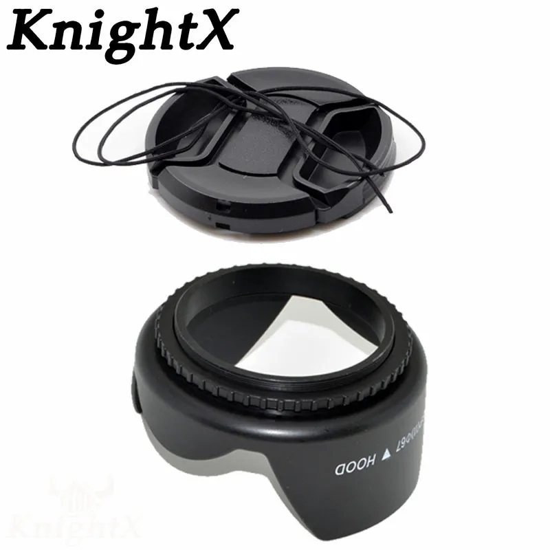 KnightX крышка объектива бленда для Canon nikon очиститель-воздуходув воздушный объектив комплект камеры тканевая салфетка для чистки очков canon резиновая пылечистка 52 - Цвет: 2in1