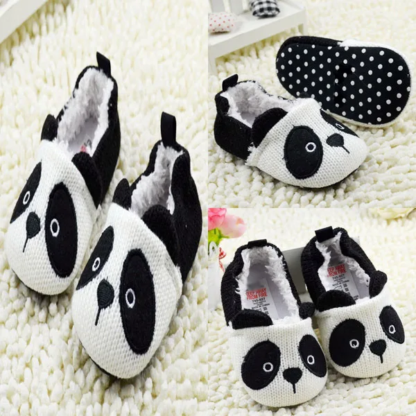 Лидер продаж Прекрасный мультфильм панда для малышей Вязаные мягкие Обувь для младенцев Обувь для прогулок