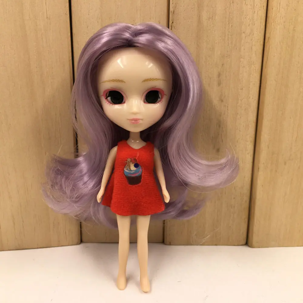 Pullip мини Блит куклы 10 см DIY ню куклы 10 см милые длинные волосы - Цвет: pullip nude doll