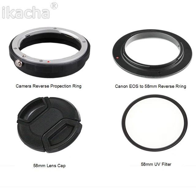 4 In1 Kamera Perlindungan Lensa Makro Reverse Adapter Set 