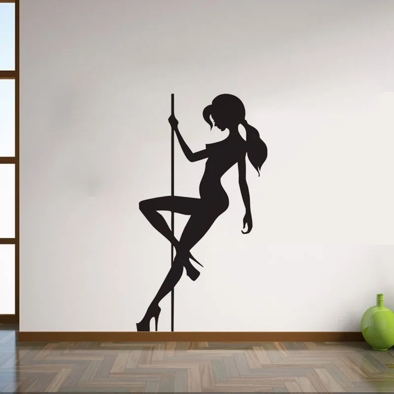 Party Girl Playing Pole Dance Wall Stickers Home Decor ...