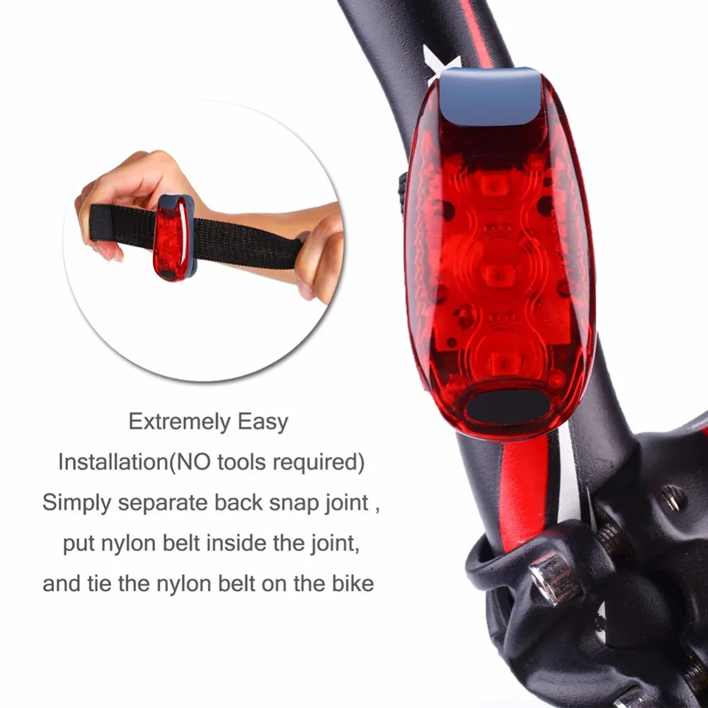 Bicycle Light Parts Multi function LED Safety Light Clip Riding Warning