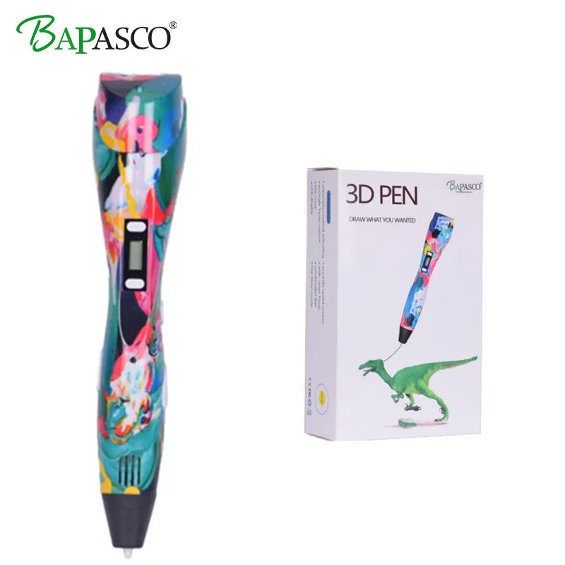 

2018 Newest 3D Pen BAPASCO Brand LED Display DIY 3D Printer Pen ABS/PLA/PCL doodle 3D Painting Magic Pen For Kid Drawing Tool