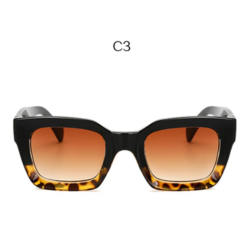 YOOSKE, мужские прямоугольные солнцезащитные очки, женские, прозрачная, цветная оправа, солнцезащитные очки для леди, оттенки, UV400, солнцезащитные очки, винтажные, женские, s очки - Цвет линз: NO 3LEOPARD