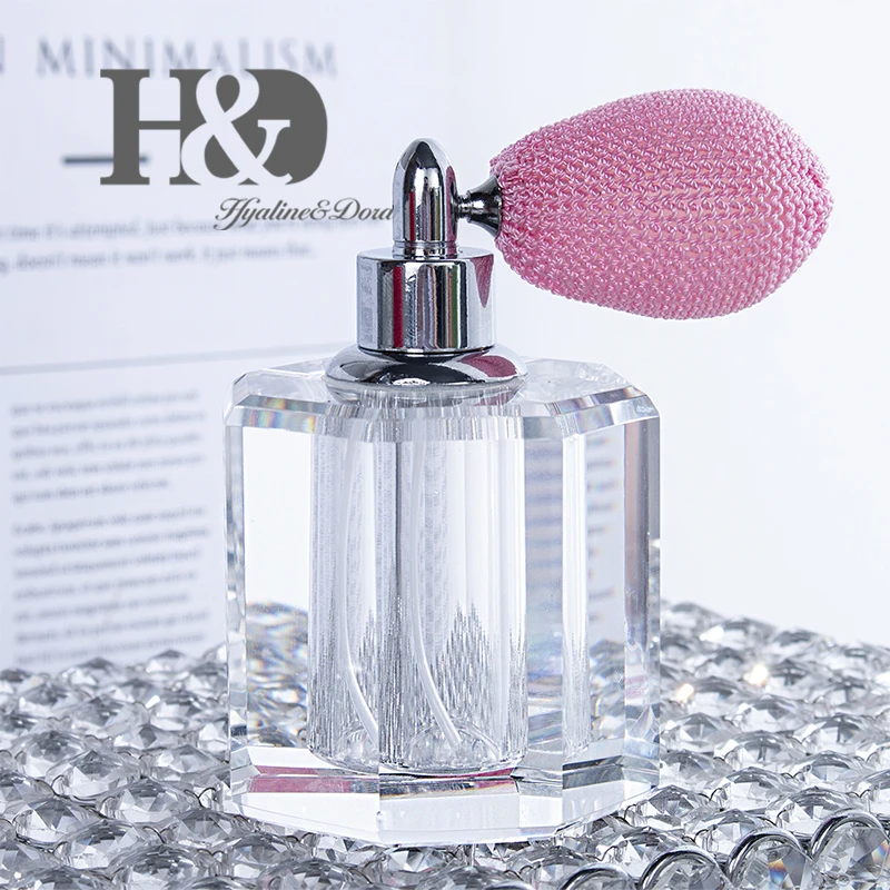 H& D 10 мл Прозрачный винтажный Кристальный многоразовый пустой флакон для духов с розовой лампочкой распылитель Дамский подарок домашний свадебный Декор сувениры