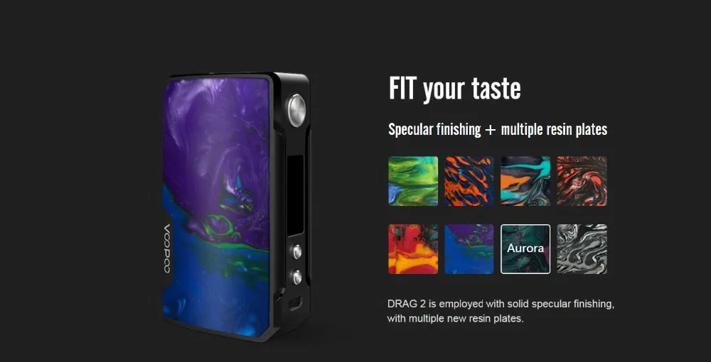 Original Voopoo Drag 2 177W Drag 2 Box MOD Vape Electronic Cigarette Vaporizer Support Uforce T2 SubOhm Tank VS Drag Mini MOD 01 (6)