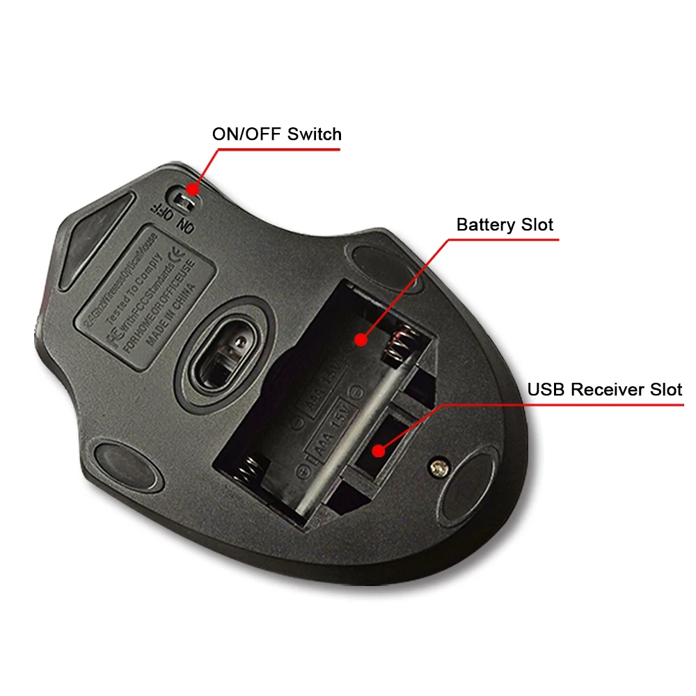 Wireless Mouse Gaming Mouse Optical Mouse 2000DPI Adjustable USB 3.0 Receiver 2.4GHz For Laptop