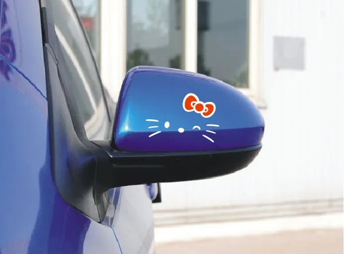 1 пара Hello Kitty Автомобильное зеркало заднего вида Kawayi наклейка Стайлинг для