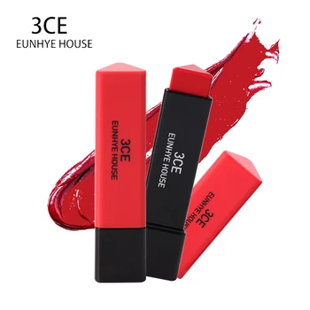

3CE EunhyeHouse Hot Sale Triangular Lipstick Waterproof Lip Cream Long Lasting Retro Batom Nude Moisturize Lipsticks 3 Colors