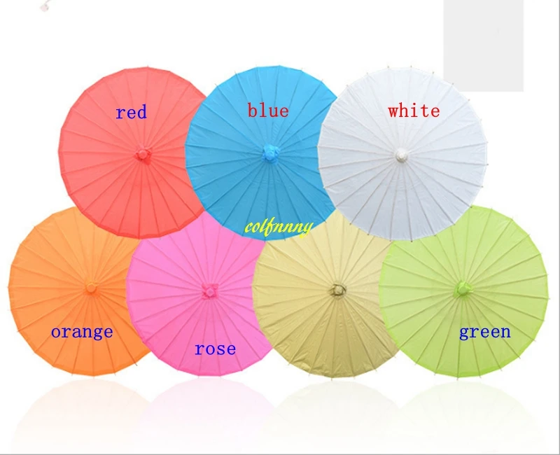 

20pcs/lot 20cm 30cm 40cm 60cm Diameter Colorful Children Size paper umbrella parasol white paper parasol wedding
