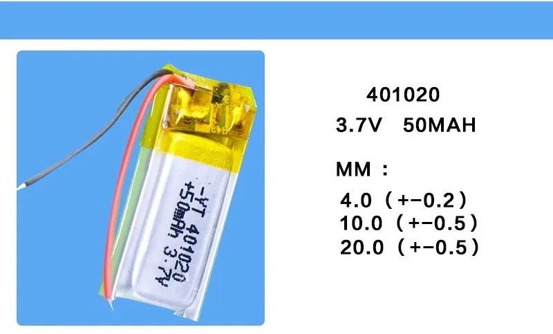 3,7 v 50mah 1s Rc игрушки, Rc автомобили Bluetooth динамик, Bluetooth гарнитура, цифровые продукты литий-ионный полимерный аккумулятор 3,7 V 401020