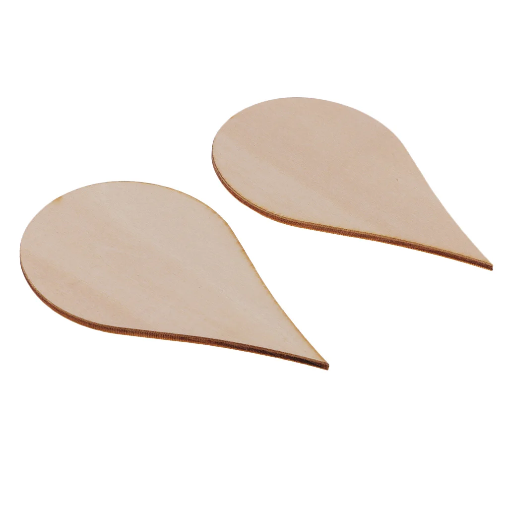 Wooden MDF Drop Shapes Craft Blank Wood Embellishment for Scrapbooking Wedding Party Baby Feet Christmas Decorations DIY