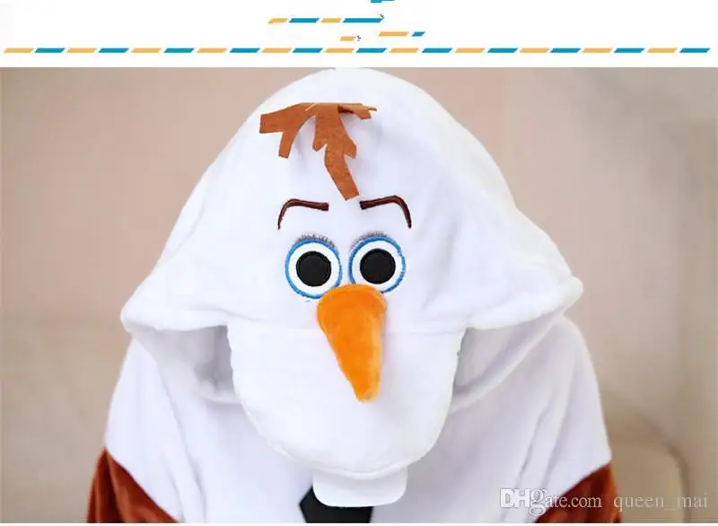 Olaf Snowbaby/костюм для Хэллоуина для женщин и мужчин, вечерние, косплей, снеговик Олаф, комбинезон-Пижама, пижама с рисунком Эльзы и Анны, пижама с животными