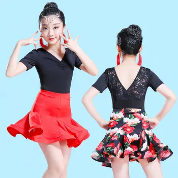 

New Latin dance skirt children Latin dance costume girls children's competition test dance practice clothes girls show