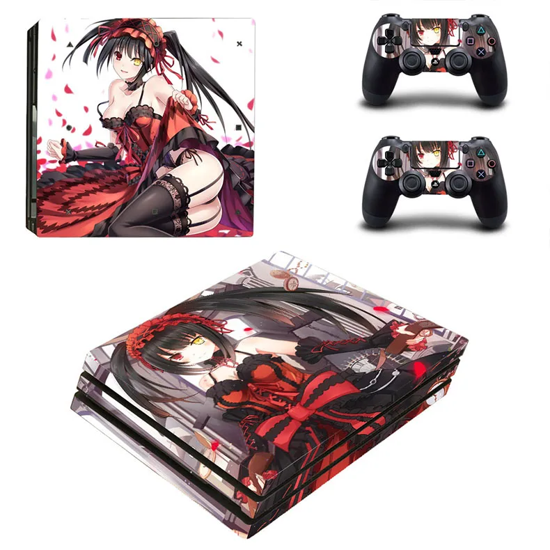 PS4 Pro Skin Six аниме наклейка Play station 4 Pro Tokisaki kurumi наклейка s для sony Playstation 4 Pro консоль и контроллеры