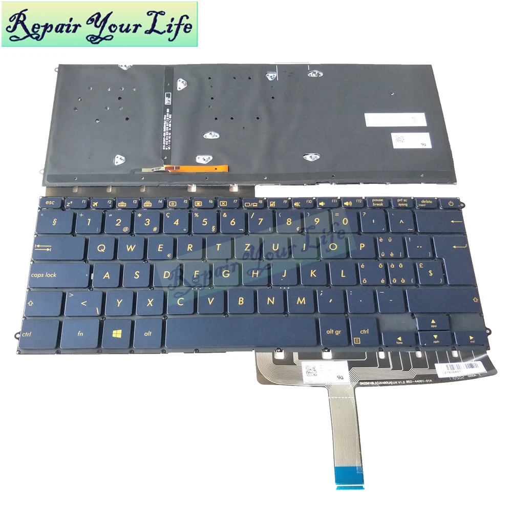 

UX490 SW SF laptop keyboard for ASUS ZenBook 3 Deluxe UX490CA UX490UA Swiss backlit keyboard SN2561BL2 wholesales dropshipping