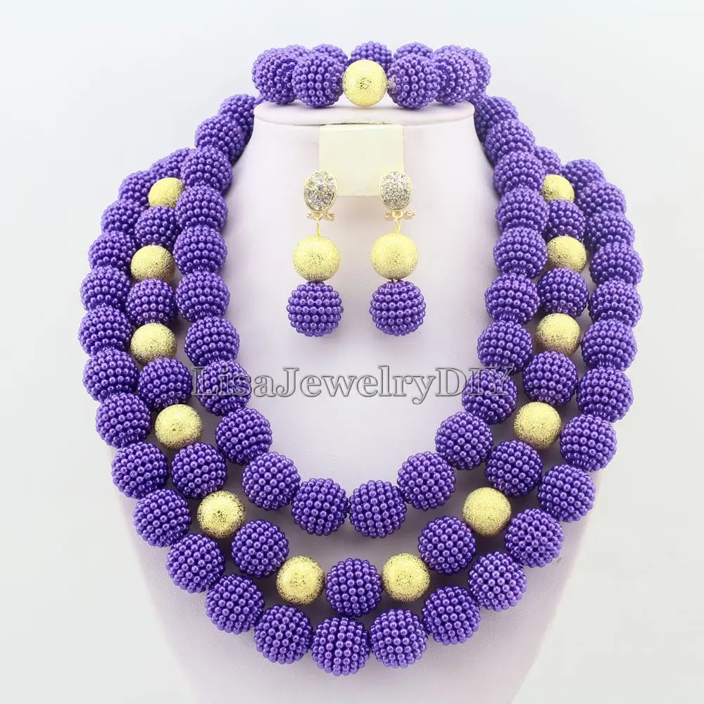 

Top Fashionafrican beads necklace set nigerian wedding african beads jewelry set Free shipping HD2536