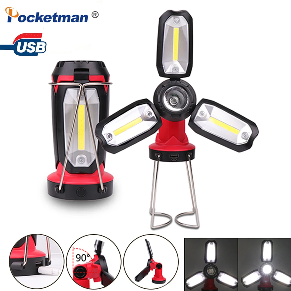 

New 6 Modes LED Lamp XPE+COB Portable Flashlight Rechargeable Torch Work Light COB Lanterna For Outdoor Camping with Battery
