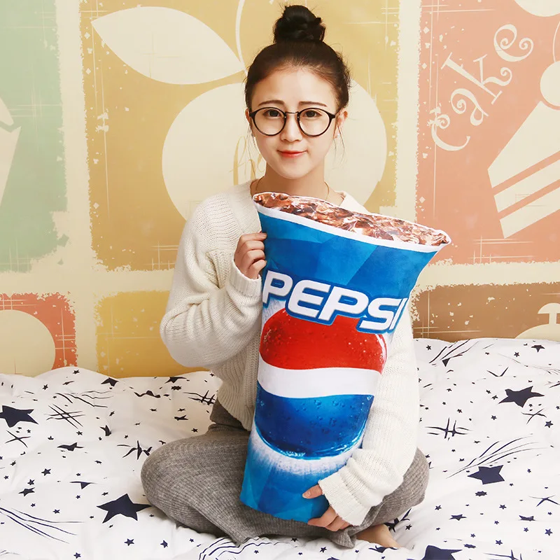 1 шт. 55 см 3D Pepsi Cola плюшевая подушка Kawaii картонная поп-кукурузная фишка мягкая плюшевая подушка мягкая Cusion подарки для детей плюшевые игрушки