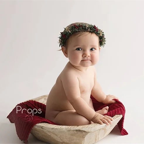 Christmas headwear ~little red balls~ real dried flowers series ~ baby photo hair ornaments newborn photography props headbands