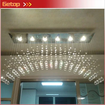 

Modern K9 Crystal Chandelier Arched Rectangle Ceiling Lamp LED Fixture Lighting Bar Light Crystal Restaurant Curtain Lights
