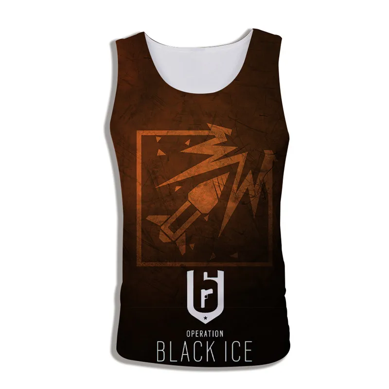 

2019 Summer Style Mens Tank Tops 3D Print Anime Hot Game Rainbow Six Siege 3D Bodybuilding Vest Sleeveless Tops Slim Fitness