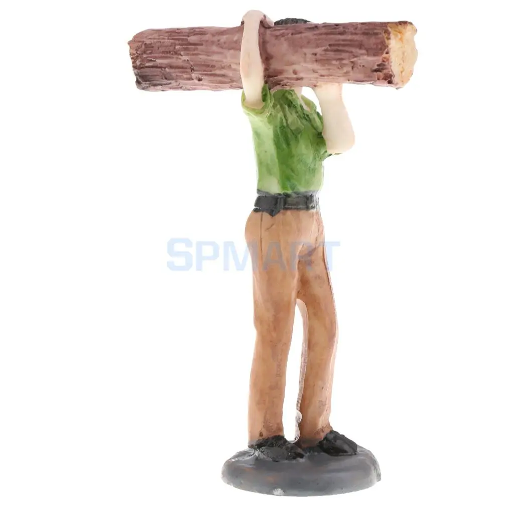 Sand Table Scene Woodcutter Timberjack Figure People Model for DIY Layout Landscape Scenery Diorama Accessory