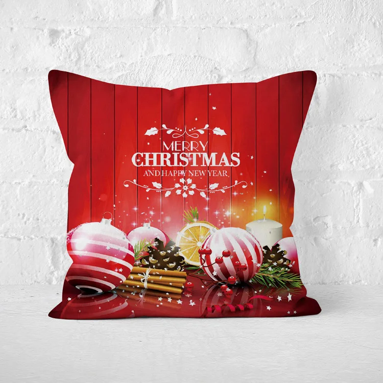 45*45 см рождественские декоративные подушки для дома, Короткие Плюшевые наволочки с Санта Клаусом, рождественские вечерние украшения на год - Цвет: 19