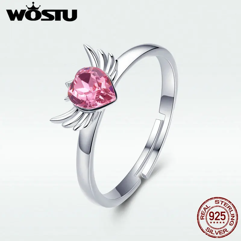 

WOSTU Authentic 100% 925 Sterling Silver Fly Dream Wings Ring For Women Birthday Unique Genuine S925 Jewelry Accessories DXR472