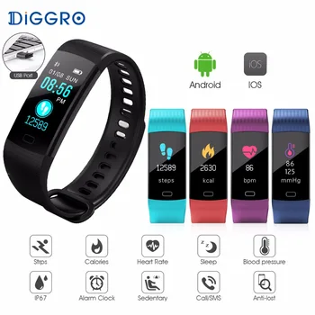 

Diggro DB07 Smart Bracelet Heart Rate Blood Pressure Oxygen Sleeping Monitor Remote Camera IP67 Waterproof for Android IOS