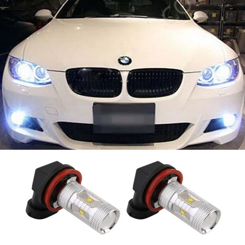 

2pcs High Power 30W H8 Led Chips Auto Car Lights Fog Driving Light Lamp Bulb for BMW E39 325 328 M mini SPORT