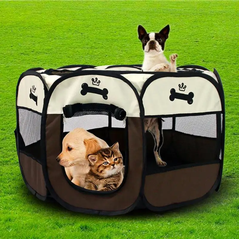 

Cute Pet Dog Tent Toy Folding Octagonal Fence Puppy Cat House Kids Ocean Balls Pool Pit Tent Child Outdoor Fun Sports Playhouse