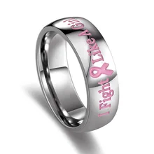 Лента из нержавеющей стали, розовая, для борьбы с раком, кольцо для поддержки груди для женщин, женская организация, медицинские украшения