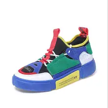 Г. новая весенняя Модная брендовая обувь для отдыха женская классическая белая обувь Лоскутная Молодежная повседневная обувь на шнуровке