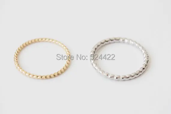 

Min 1pc Multicolor/silver/rose-Multicolor color circle ring timy knuckle twisted rope rings for women JZ214