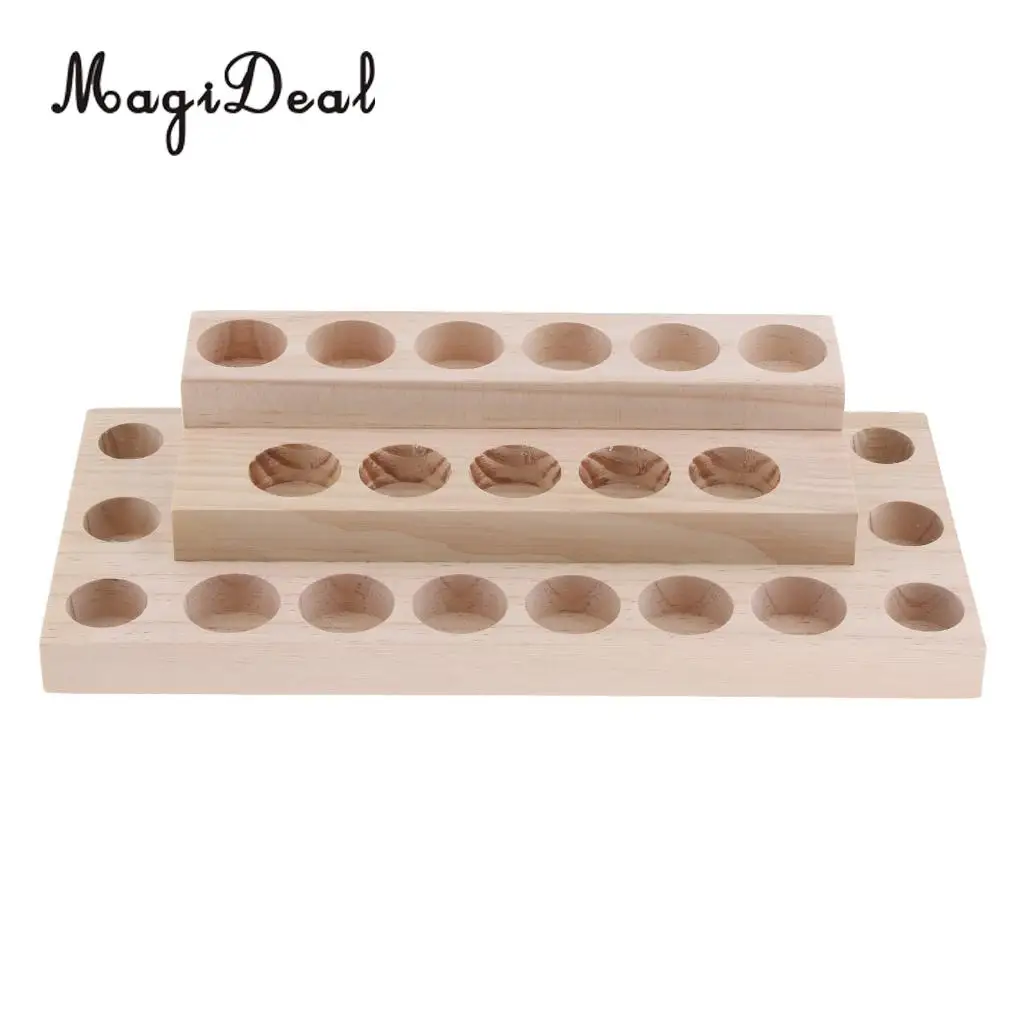 3-Tiers 23 Slots Wood Essential Oils Cosmetic Makeup Display Storage Organizer Holder Stand Rack Shelf