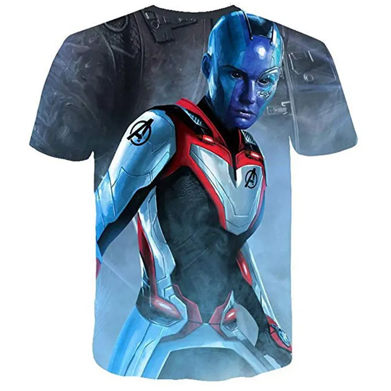 

Cloudstyle 2019 Avenger Endgame Nebula 3D Printed Super Heroes T-shirt Short Sleeves tshirt Cool T Shirt Streetwear Plus 5XL