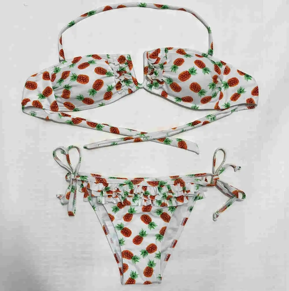AUYLVY2018 сексуальные кружевные бикини женский купальный костюм бразильский комплект бикини пляжный купальный костюм пуш-ап из двух частей купальники для плавания weaer - Цвет: Flower1