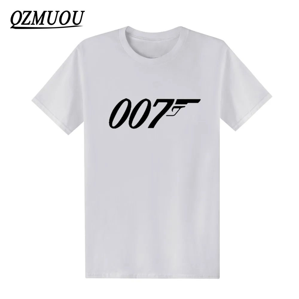 Новые брендовые качественные футболки с фильмом Джеймса Бонда 007, Модная хлопковая Мужская футболка с коротким рукавом и круглым вырезом, футболки, размер XS-XXL