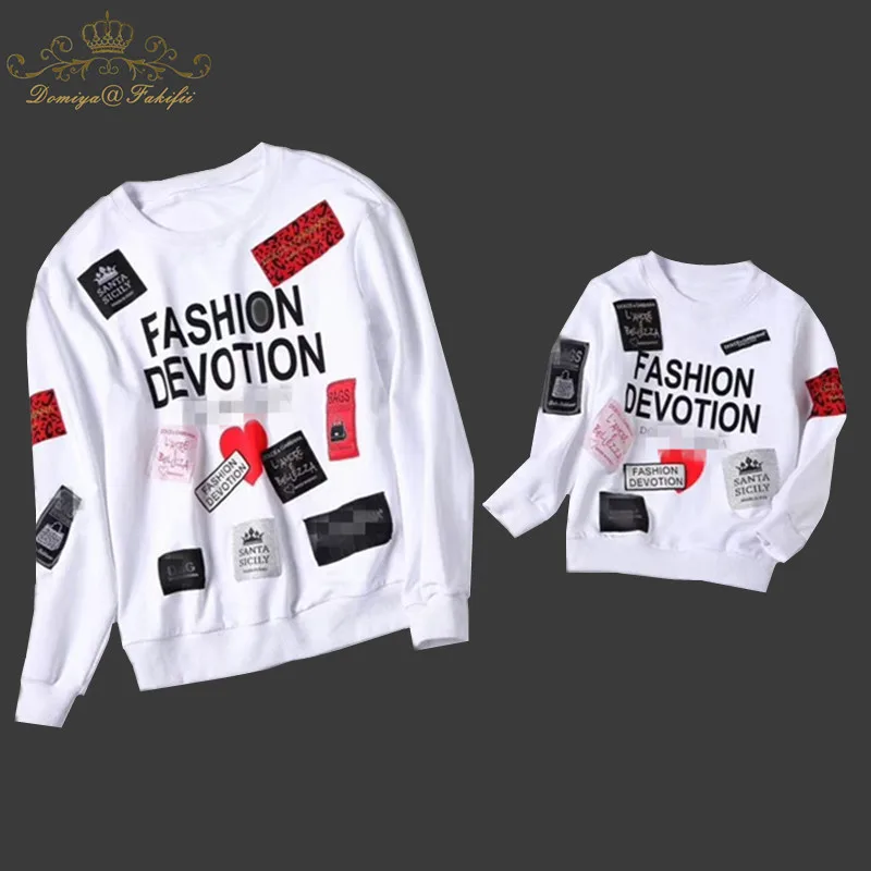 

2018 Brand Spring&Winter Style Family Matching Outfits Mother And Daughter Long Sleeve Letter Printing Sweatshirt Boy hoodies
