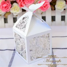 Арт Бумага Тип и прием, индивидуальный заказ вырезанные лазером бабочки тема дешевые популярный свадебный подарок Коробки для конфет от китайского производителя