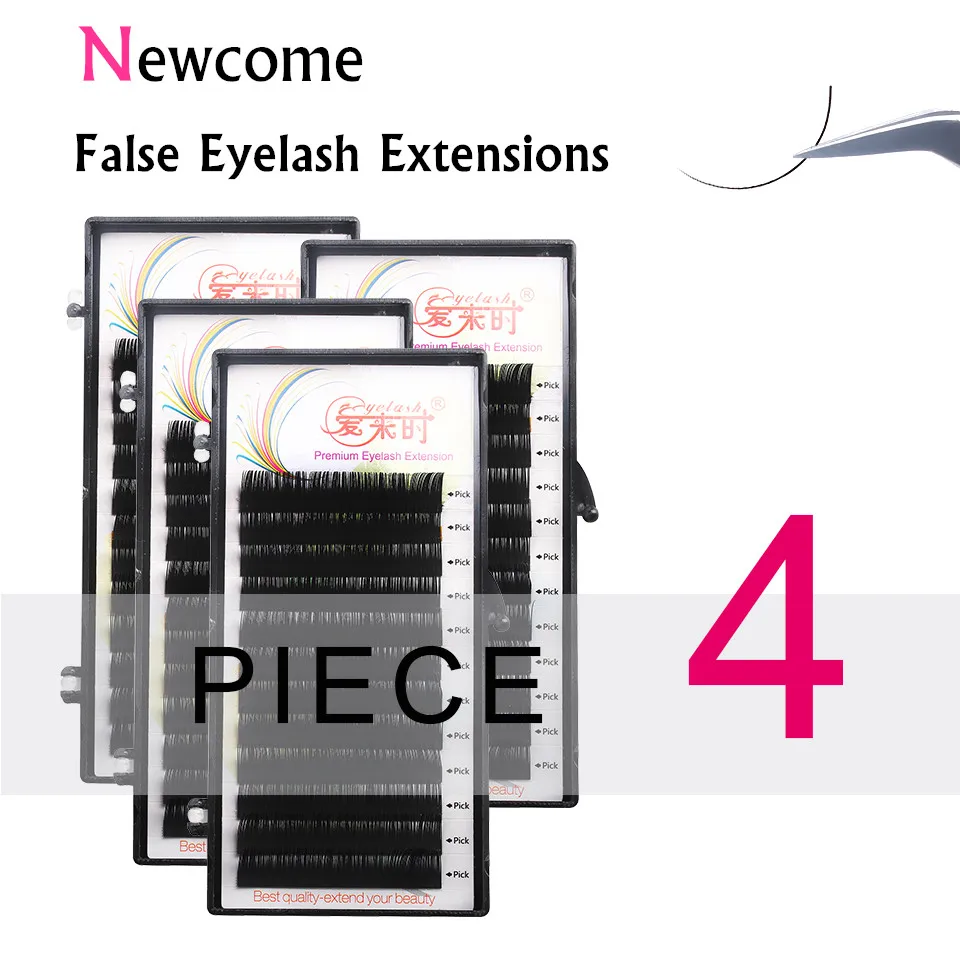 

4 Trays Korea Silk Material Eyelashes,Individual Eyelash Eyelashes Fake False Eye Lashes false mink eyelash extension